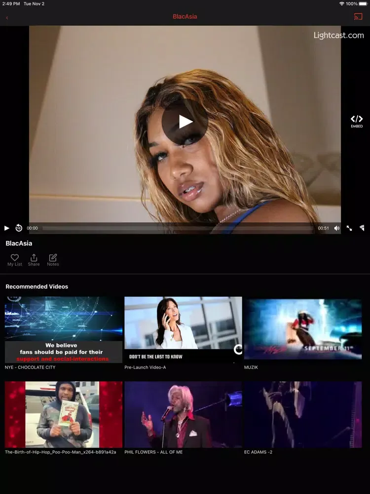 Ảnh chụp màn hình của Black Entertainment Live iPad 