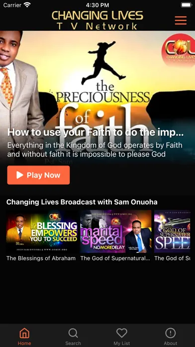 Tangkapan skrin Changing Lives TV