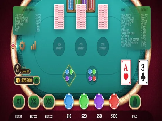 Mississippi Stud Poker Casino iPad 应用截图