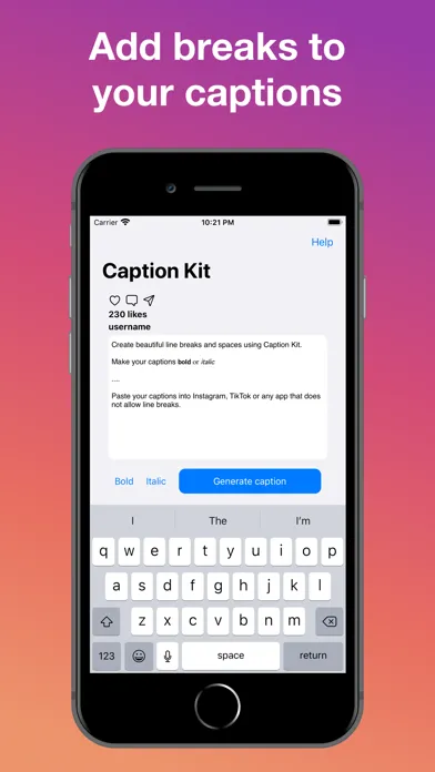 Caption Kit: Add Line Breaks 스크린샷