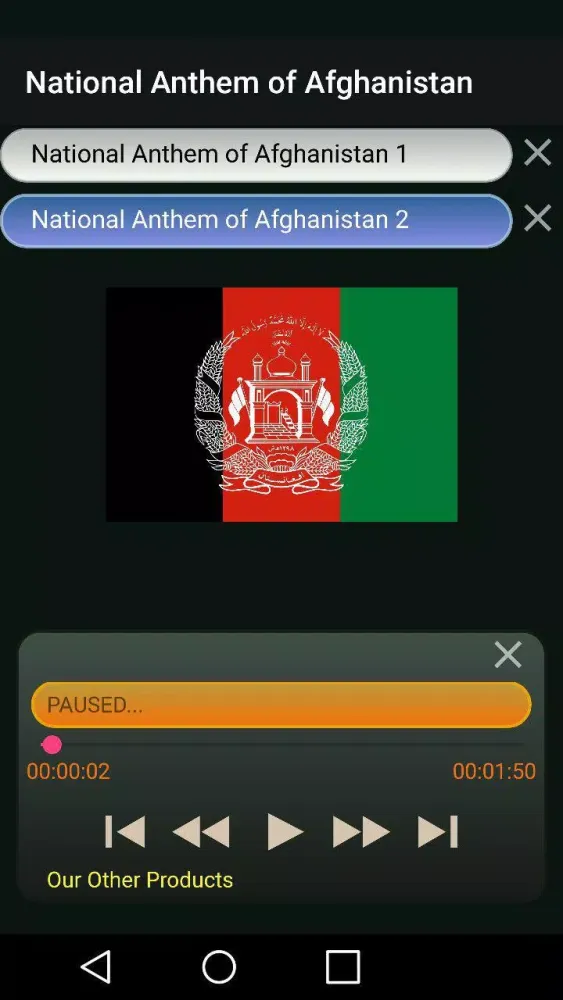 Tangkapan layar Afghanistan National Anthem