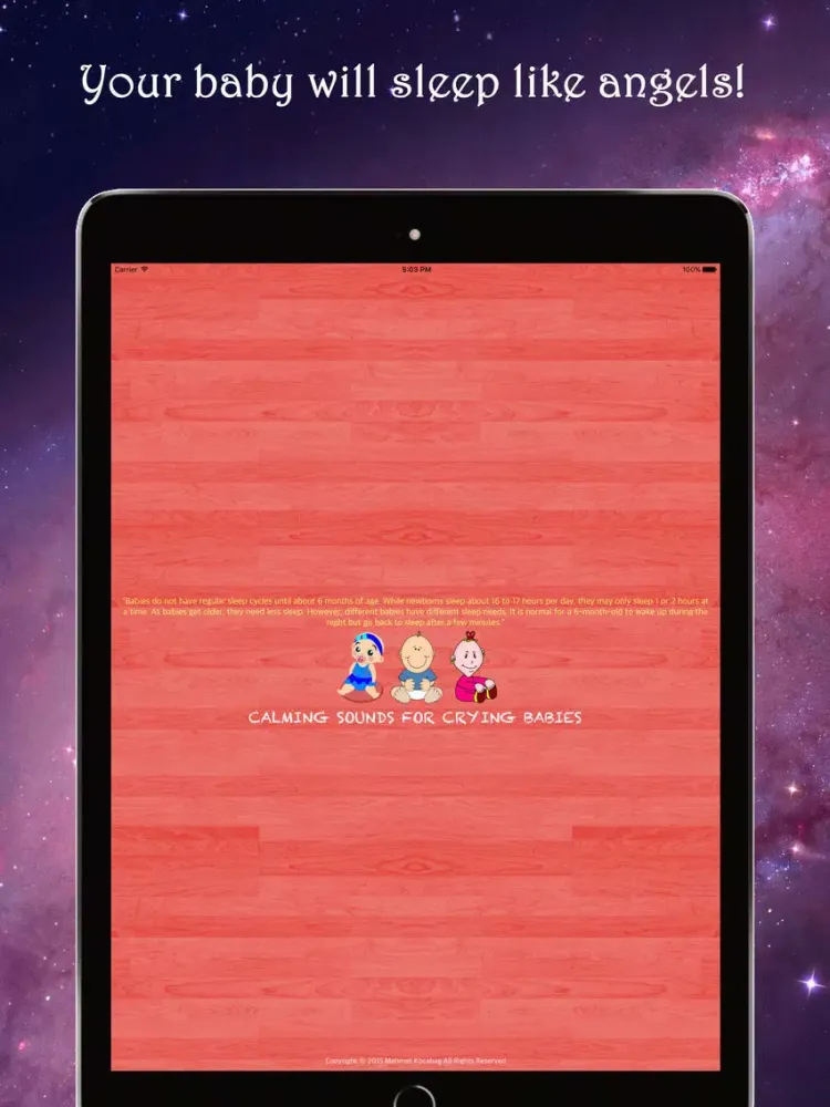 Calming Sounds For Crying Babies iPad 应用截图