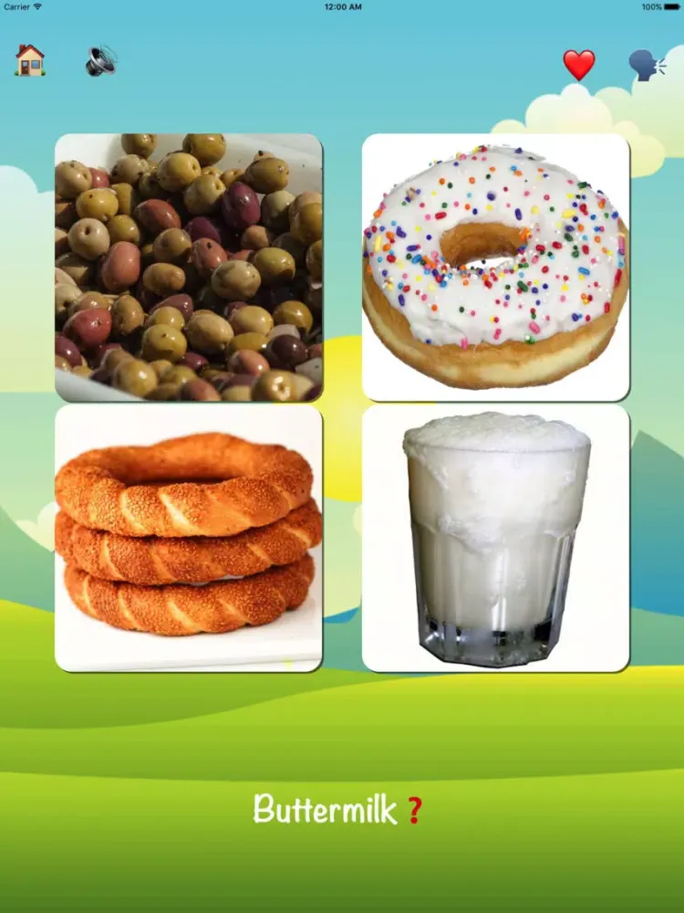 Learning Foods and Drinks | with voice and game iPad  Ekran Görüntüleri