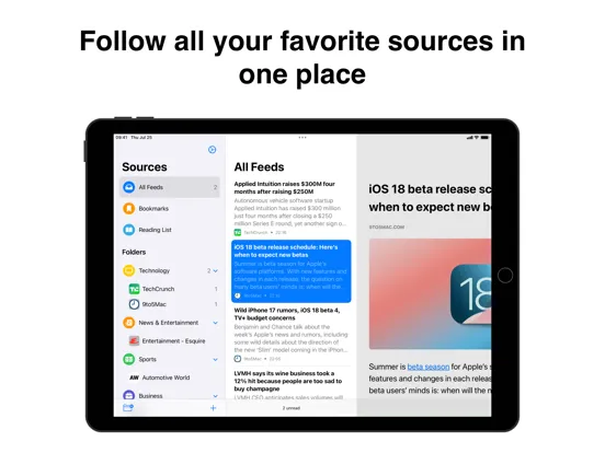 RSS Reader - Atlas iPad  स्क्रीनशॉट