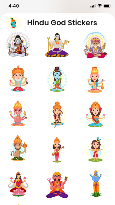 Ảnh chụp màn hình của Hindu God Stickers