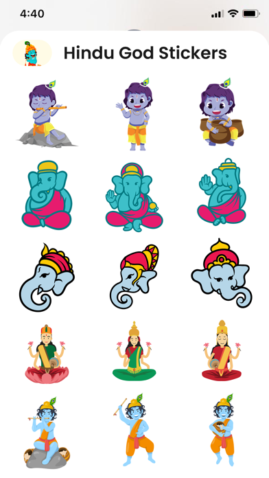 Ảnh chụp màn hình của Hindu God Stickers