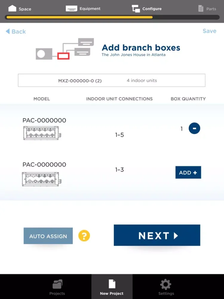 Capturas de pantalla de Mitsubishi Electric Residential System Builder iPad 
