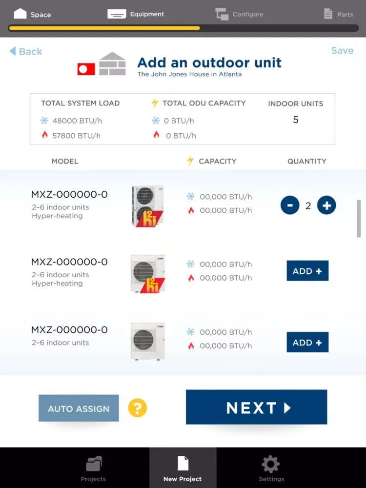 Capturas de pantalla de Mitsubishi Electric Residential System Builder iPad 
