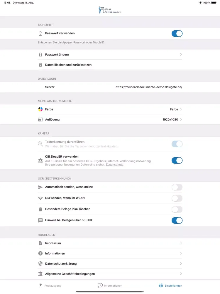 Meine Arztdokumente iPad 应用截图