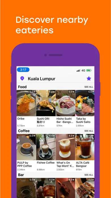 Tangkapan skrin Tablegrub: Food Ratings