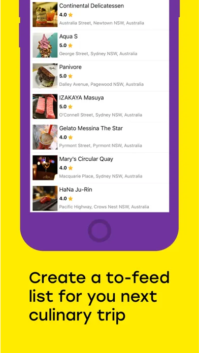 Tangkapan skrin Tablegrub: Food Ratings