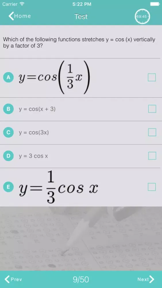 Capturas de pantalla de SAT MATH 2 EXAM HELPER
