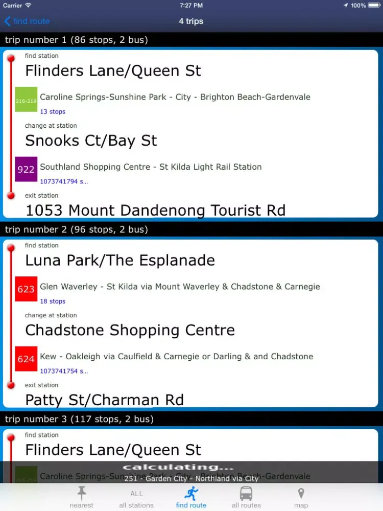 ภาพหน้าจอของ Melbourne Buses iPad 