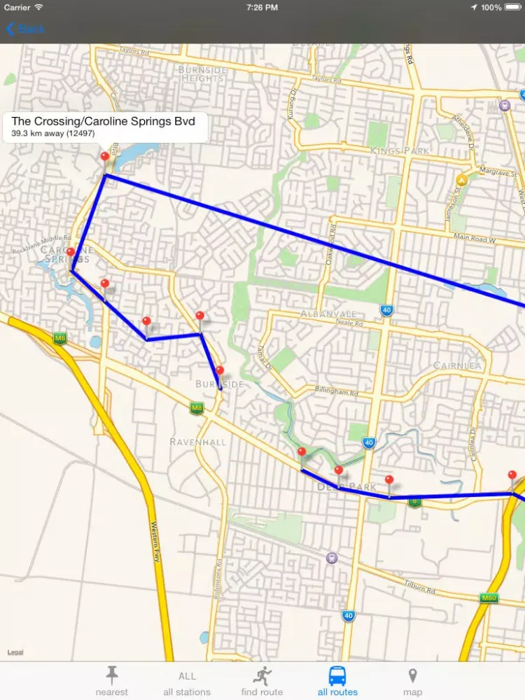 ภาพหน้าจอของ Melbourne Buses iPad 