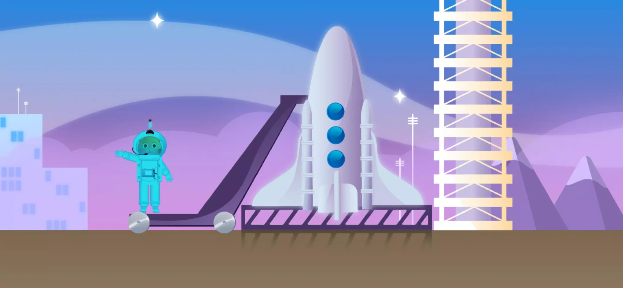 Capturas de tela do Space program. Space travel fo