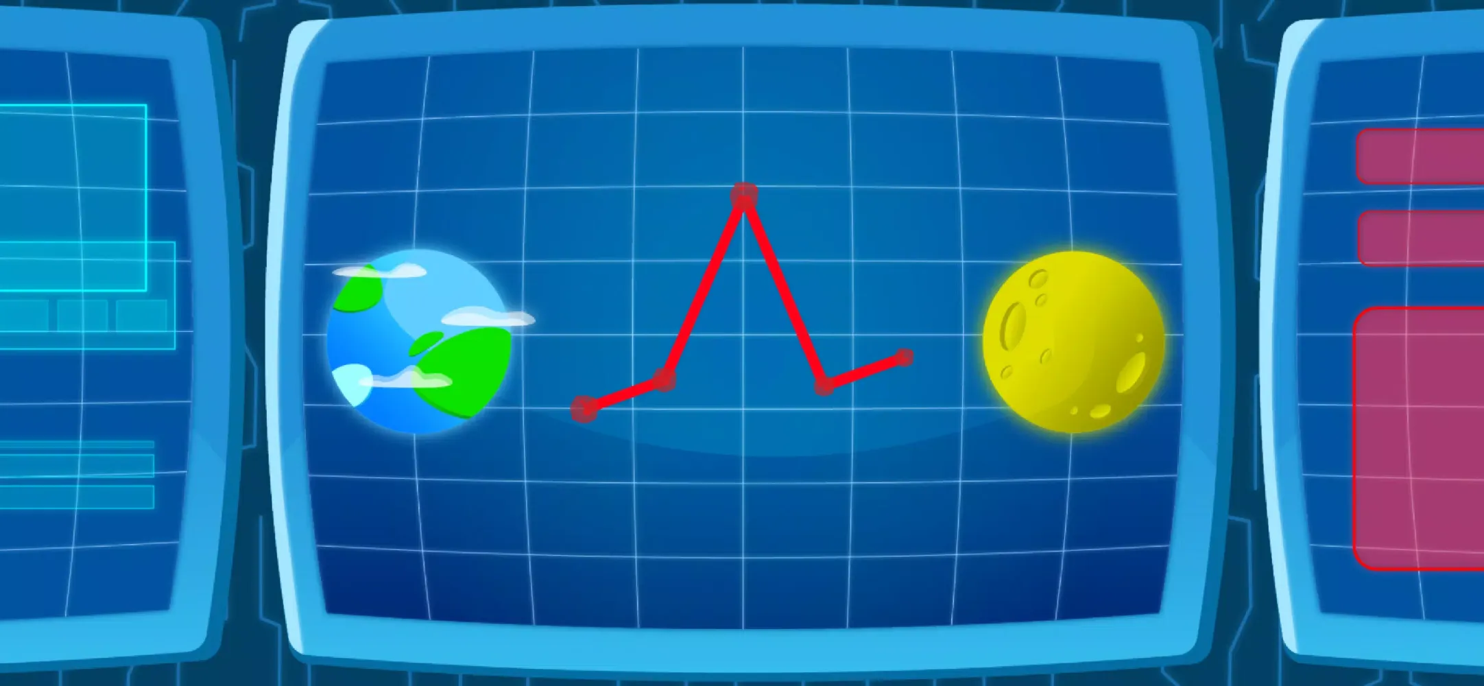 Capturas de tela do Space program. Space travel fo