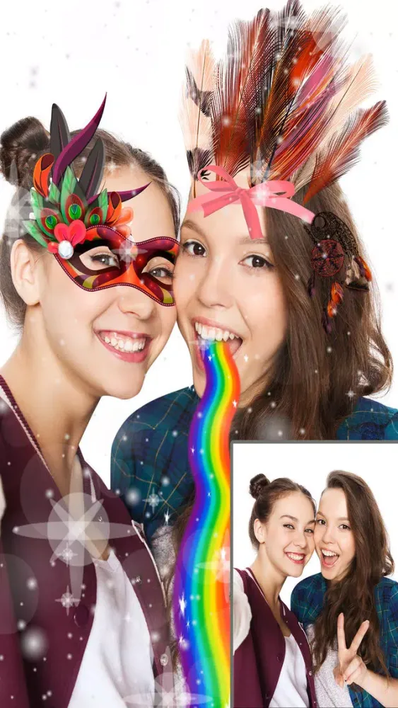 Capturas de tela do Sticker carnival face filters - Pro