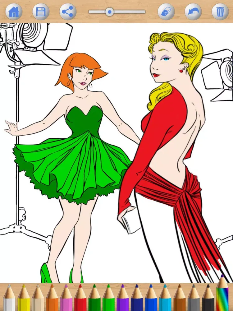 Paint top models magical coloring pages – Pro iPad  स्क्रीनशॉट