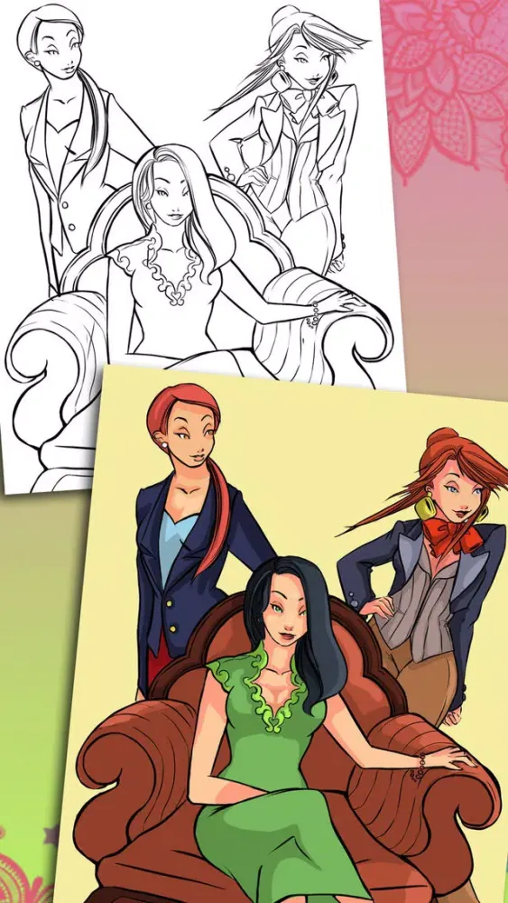 Paint top models magical coloring pages – Pro स्क्रीनशॉट