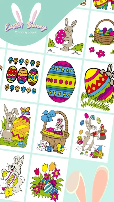 Capturas de tela do Easter Bunny Coloring Pages