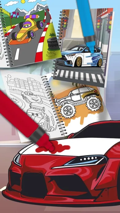 Tangkapan skrin Cute Cars Coloring Book