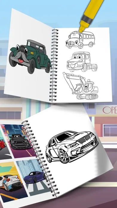 Tangkapan skrin Cute Cars Coloring Book