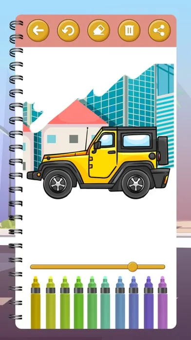 Tangkapan skrin Cute Cars Coloring Book