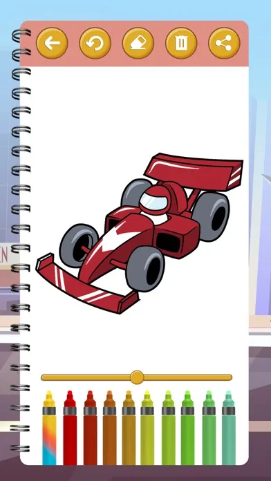 Tangkapan skrin Cute Cars Coloring Book