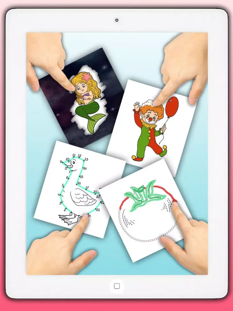 تصاویر Educational Coloring book - Connect the dots then paint the drawings with magic marker Premium iPad 