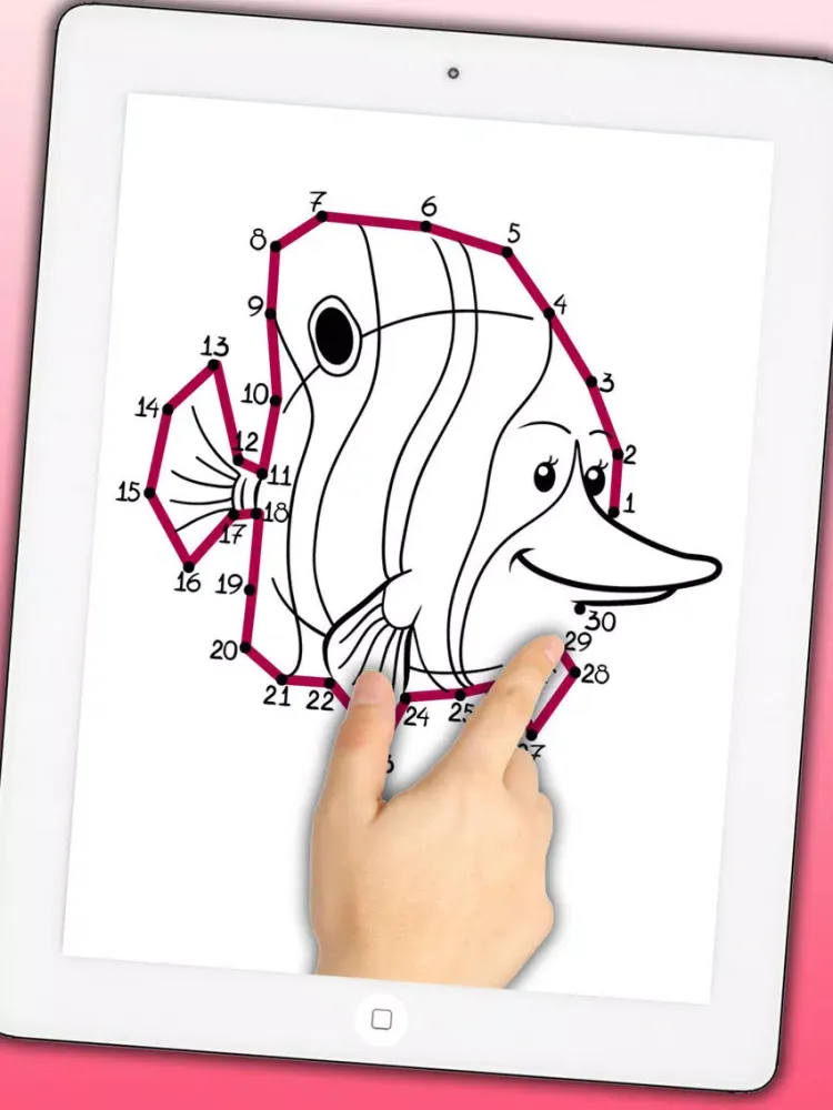 تصاویر Educational Coloring book - Connect the dots then paint the drawings with magic marker Premium iPad 