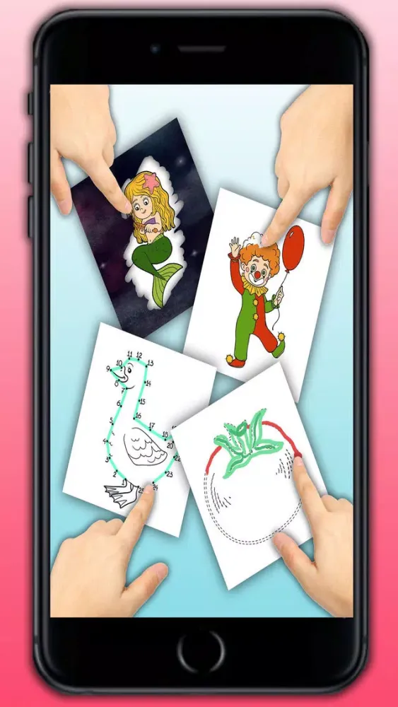 تصاویر Educational Coloring book - Connect the dots then paint the drawings with magic marker Premium
