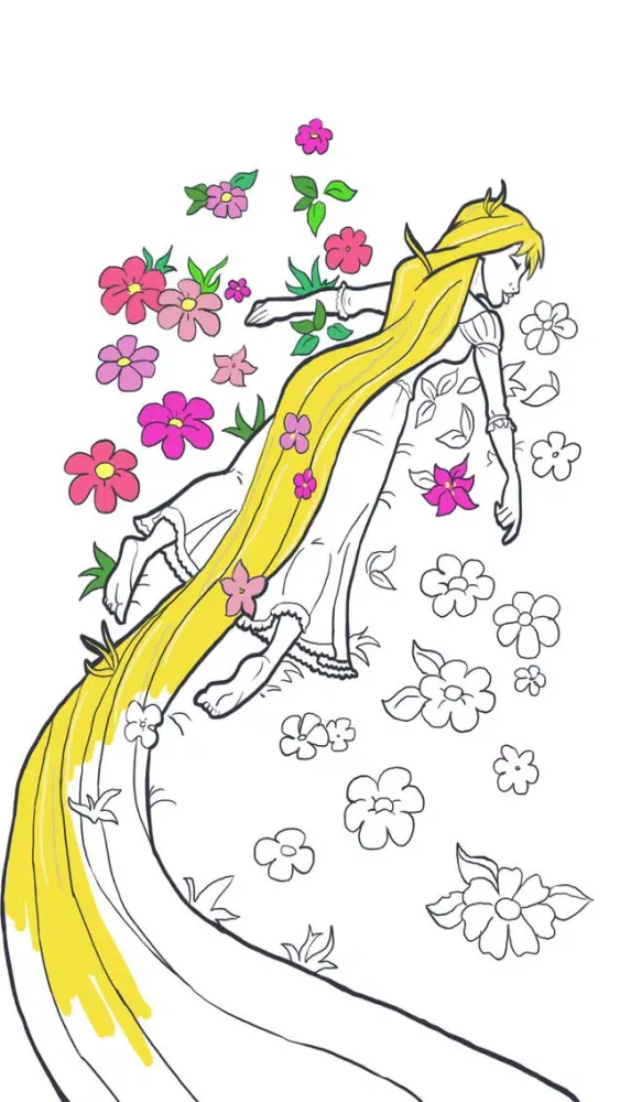 Capturas de pantalla de Paint Princess Rapunzel – Drawings to color PRO
