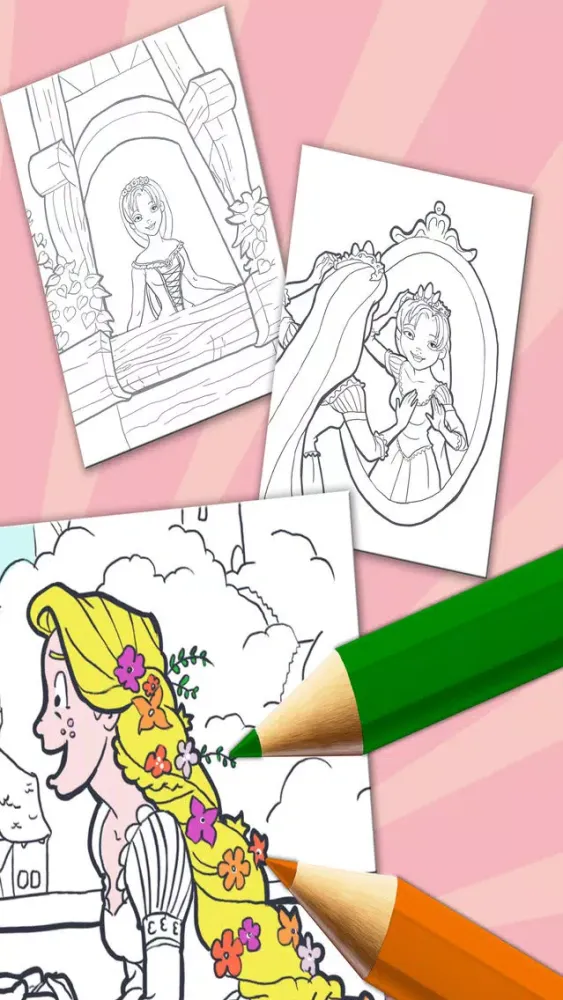 Capturas de pantalla de Paint Princess Rapunzel – Drawings to color PRO
