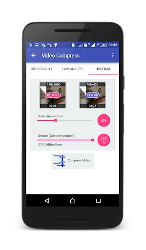 Capturas de pantalla de Video Compress