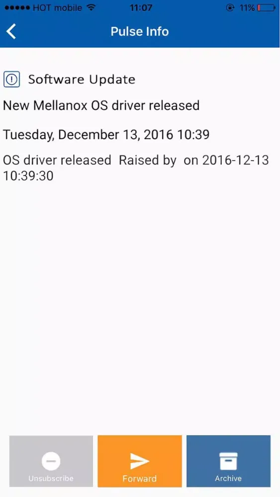 Mellanox Pulse スクリーンショット