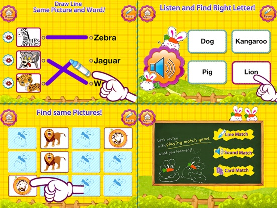 ABC Animal English FlashCards iPad 应用截图