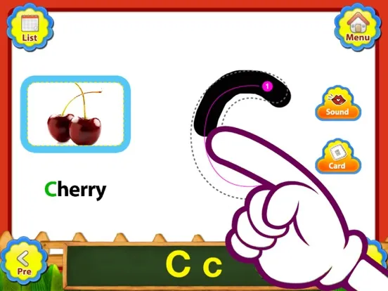ABC Fruits & Vegetables English Flashcards iPad  Screenshots