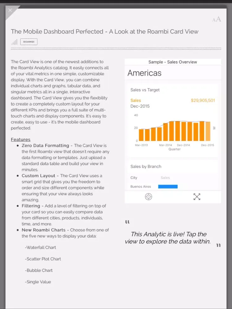 SAP Roambi Flow iPad  Ekran Görüntüleri