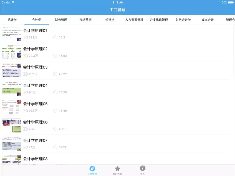 工商管理－大学专业课程视频教程 iPad  Screenshots