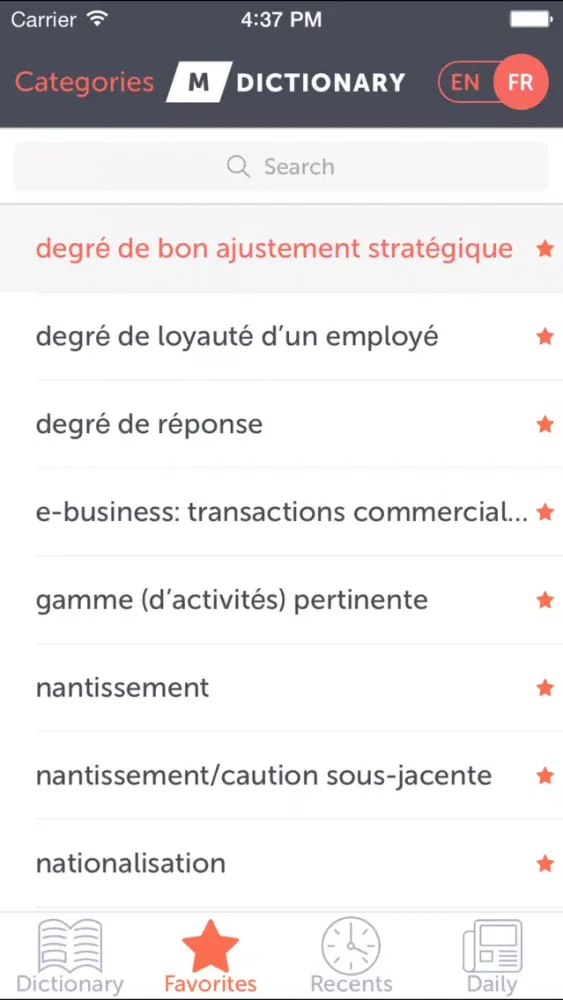 MDictionary Business Eng - Fre Screenshots