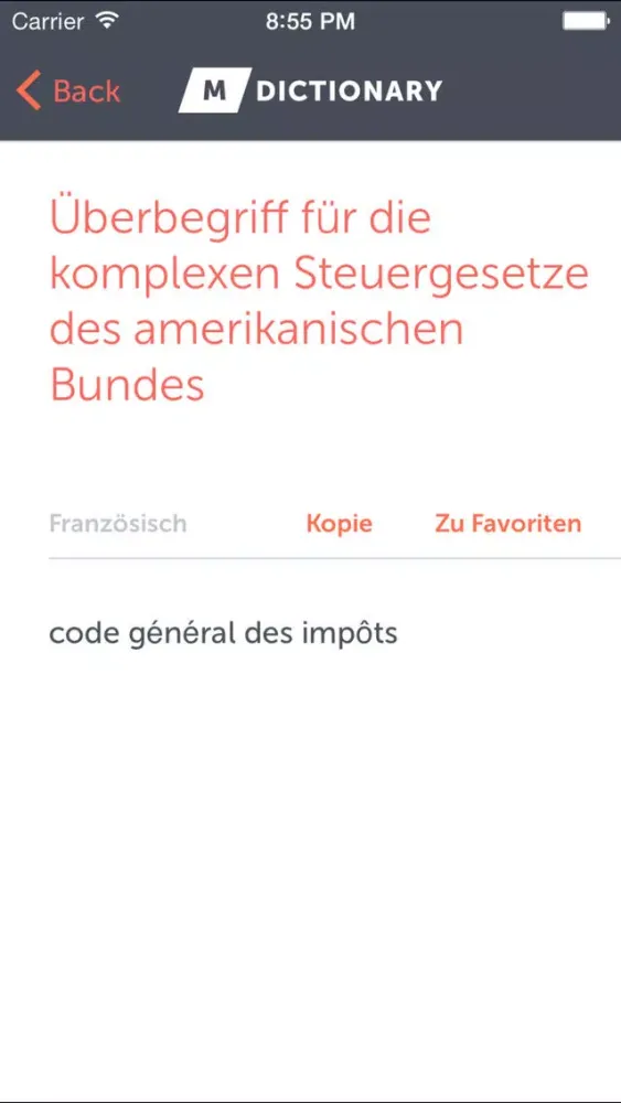 MDictionary Wirtschaft (DE-FR) Screenshots