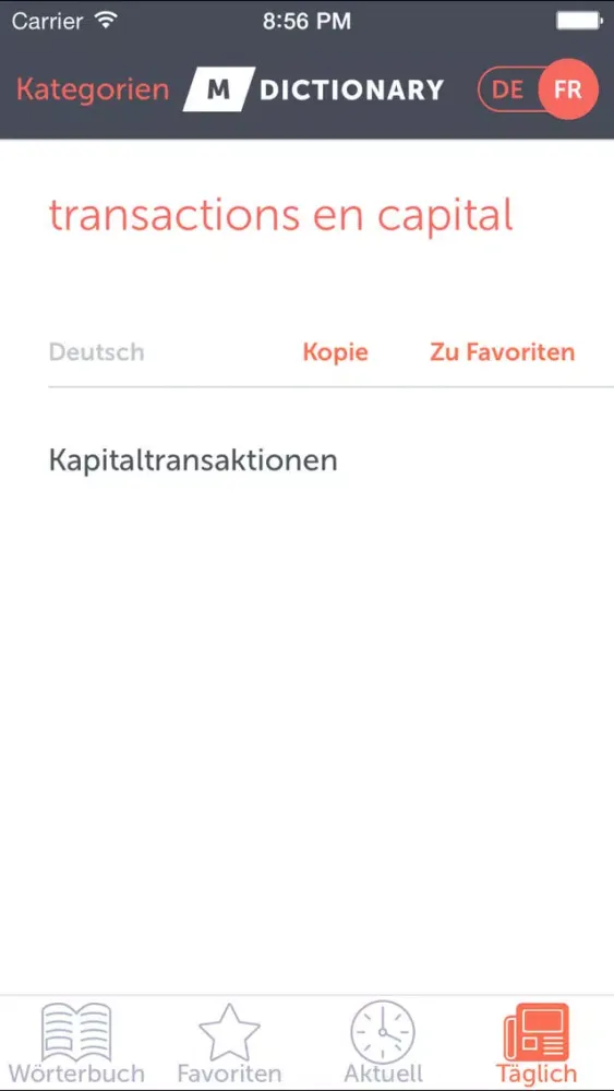 MDictionary Wirtschaft (DE-FR) Screenshots