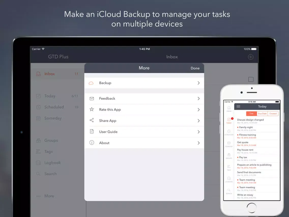 GTD Plus – to do and task list iPad  Ekran Görüntüleri