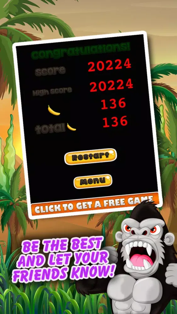 Climbing Ape - Angry Gorilla Jumping Rush FREE স্ক্রিনশট