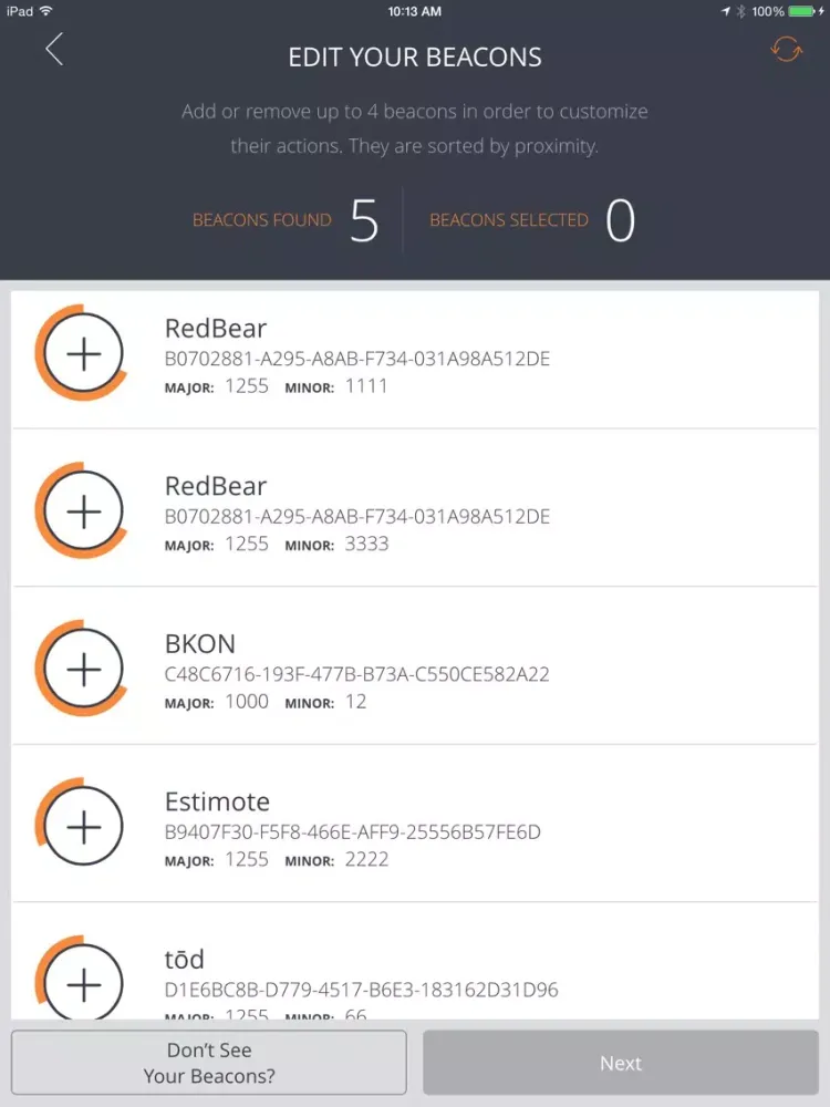 Скриншоты beacontrol iPad 