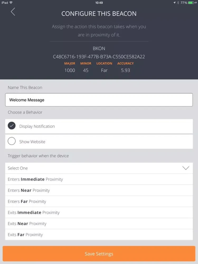 Скриншоты beacontrol iPad 