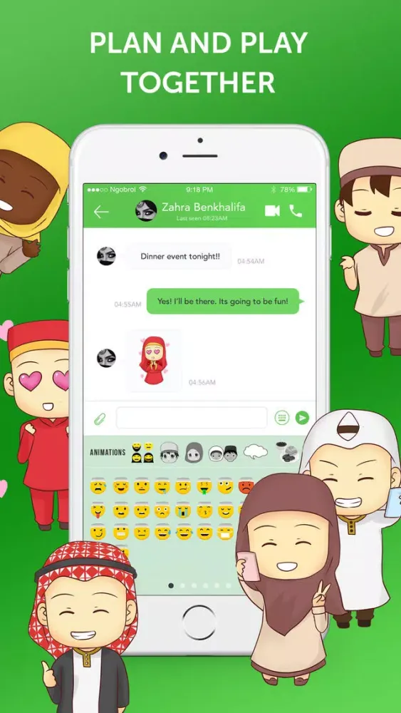 Captures d'écran de MEMA - Muslim Emoji Message