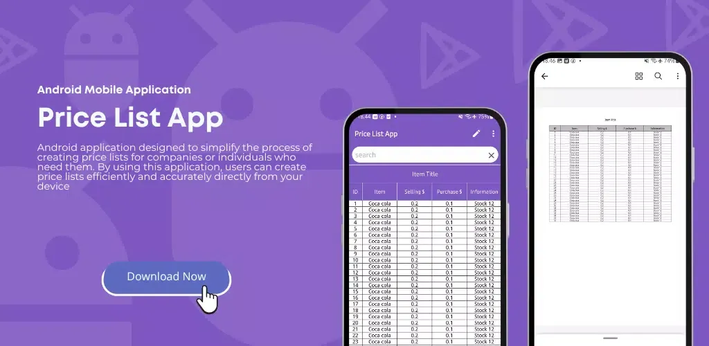 Captures d'écran de Price List App