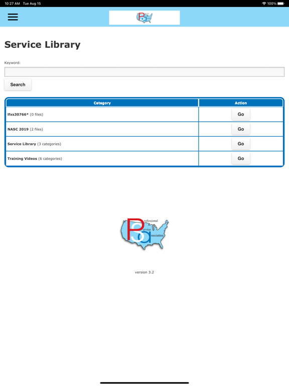 Tangkapan skrin PSAWorld Mobile App iPad 