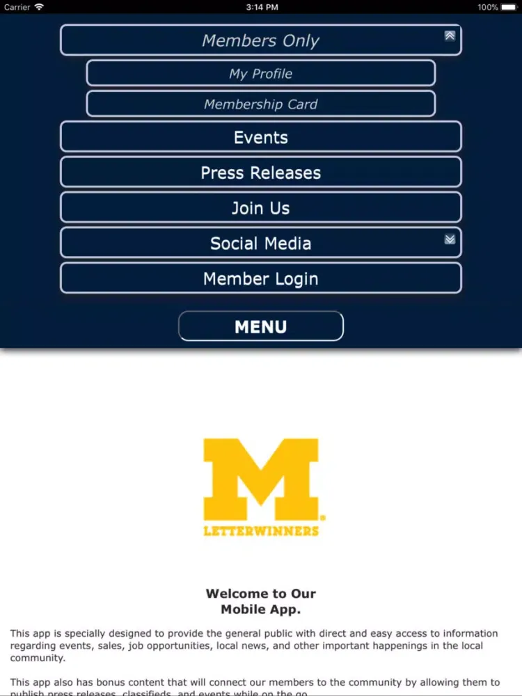 ภาพหน้าจอของ Letterwinners M Club iPad 